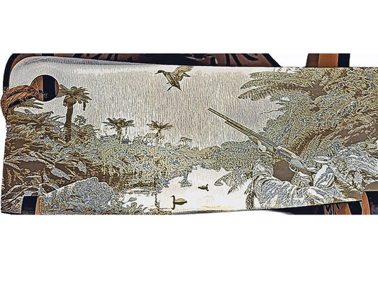 Call of the Wild cleaver — engraving detail (forest & bird motifs) — Aroha Artisan NZ