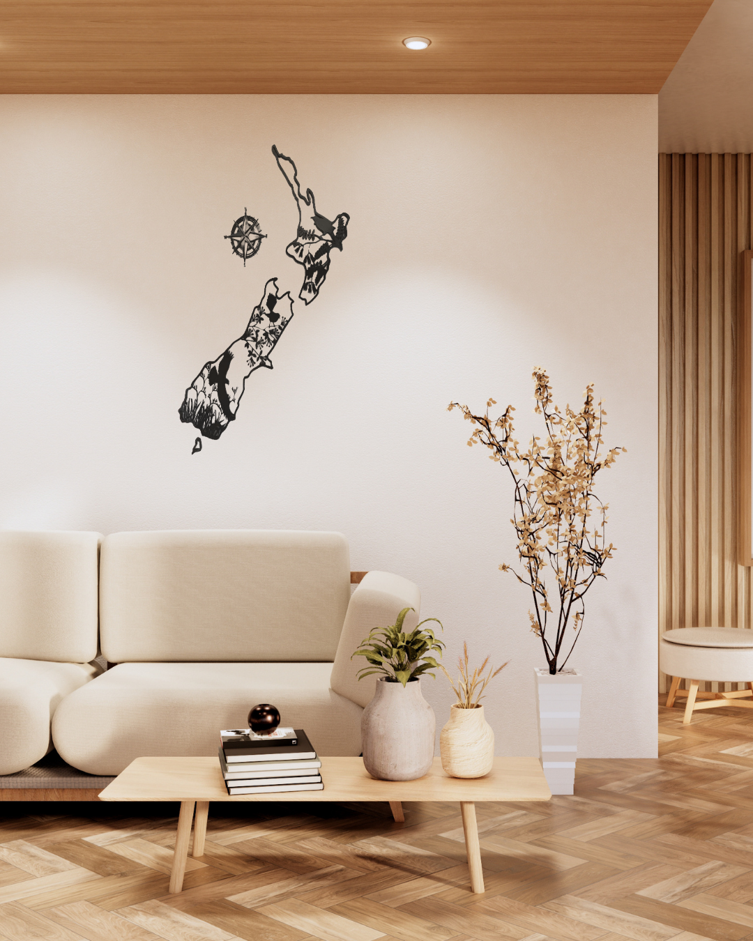 Handmade Aotearoa (New Zealand) Map | Wall Art With Wood Case