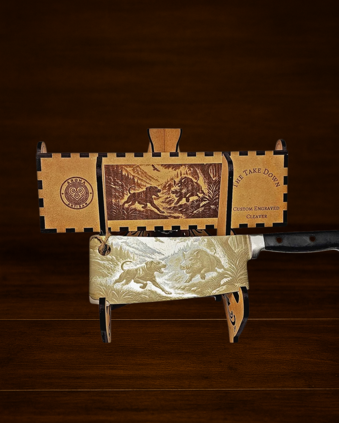 Engraved Cleaver (Knife) — The Take Down | Aroha Artisan NZ