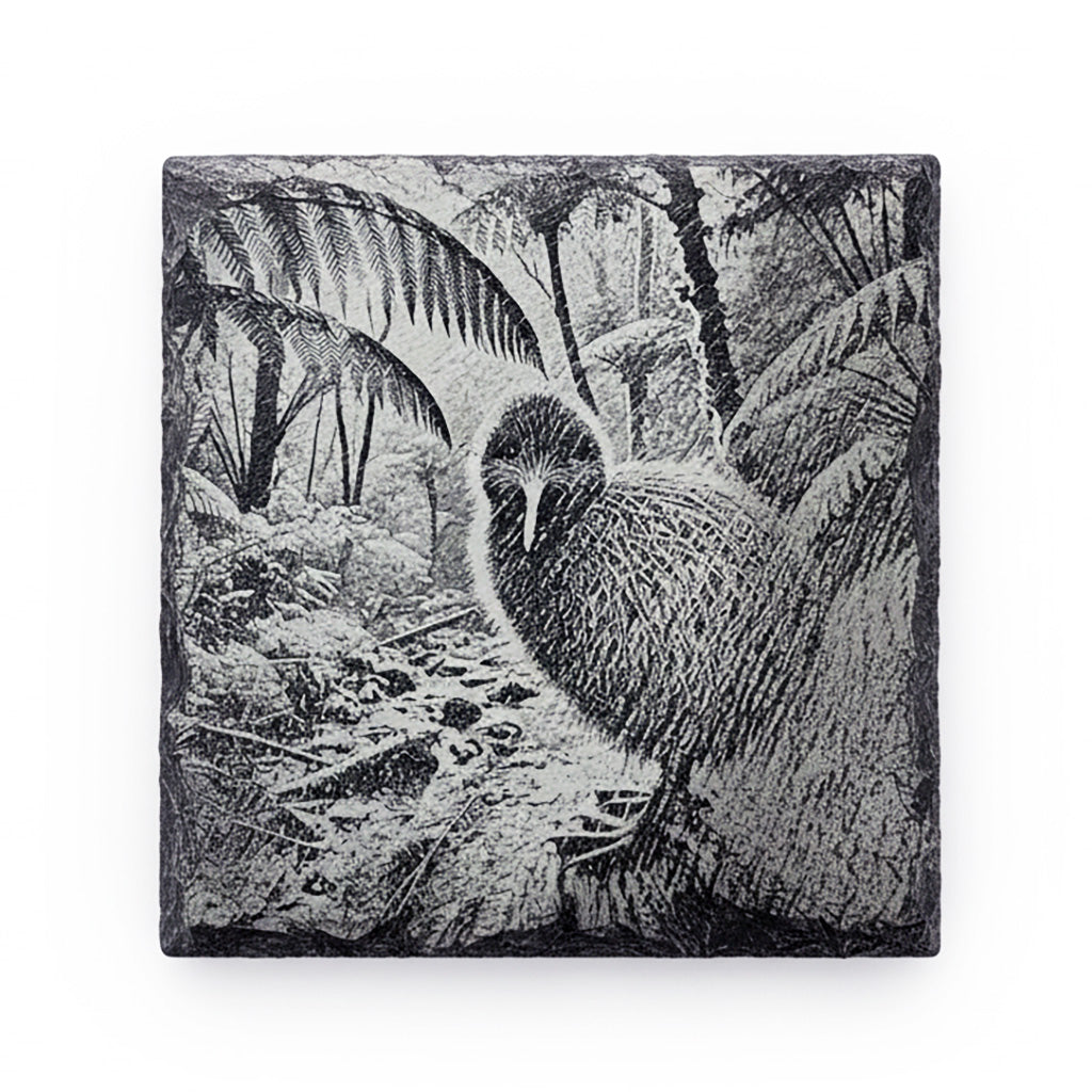 Kiwi Front engraving on one natural slate coaster