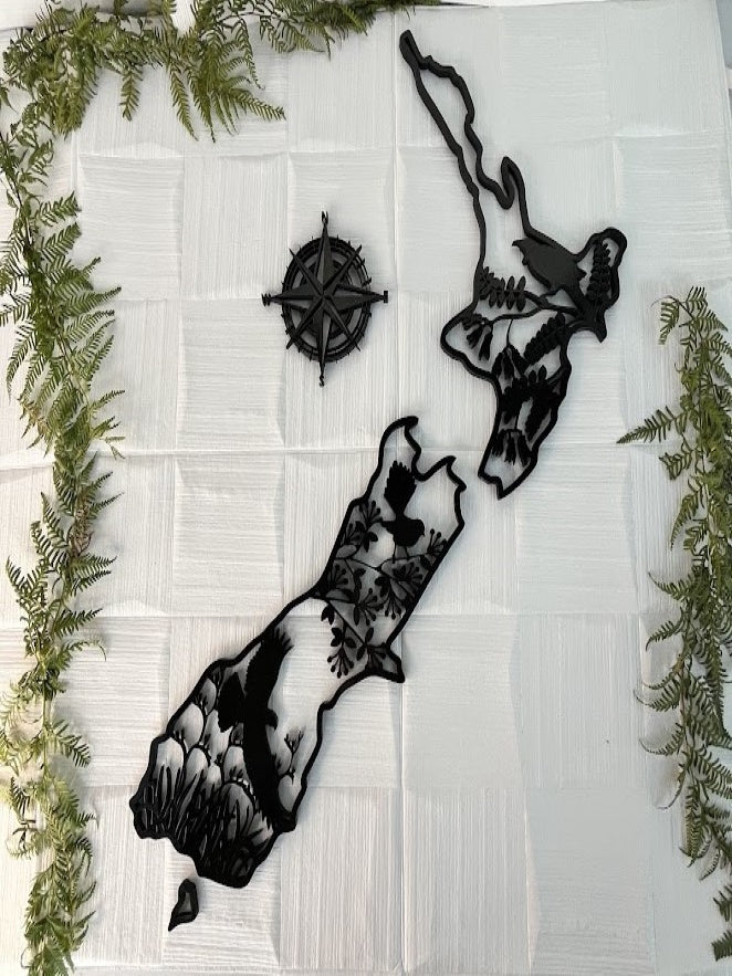 Handmade Aotearoa (New Zealand) Map | Wall Art With Wood Case