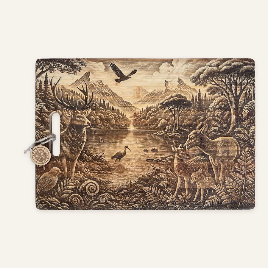 Where We Belong artwork engraved on a bamboo board