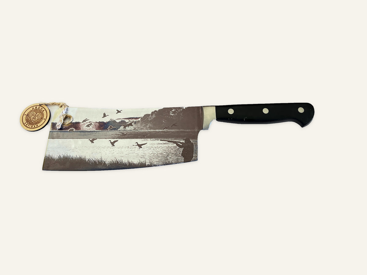 Flight of Steel engraved cleaver