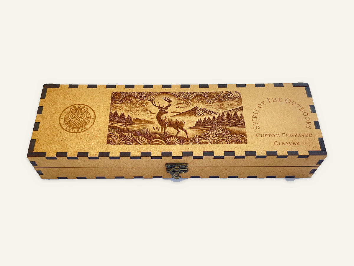 Closed Spirit of the Outdoors engraved MDF presentation box