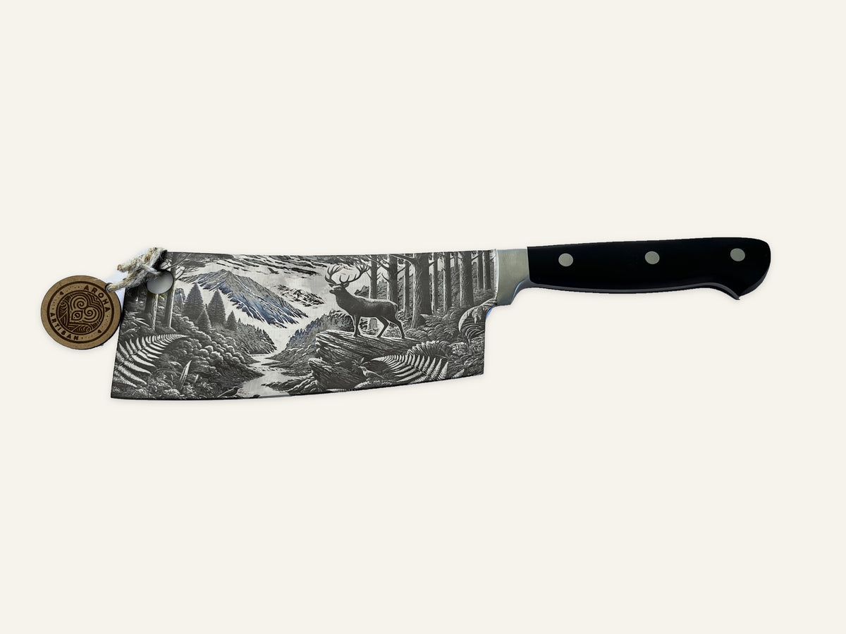 Stag’s Edge engraved cleaver