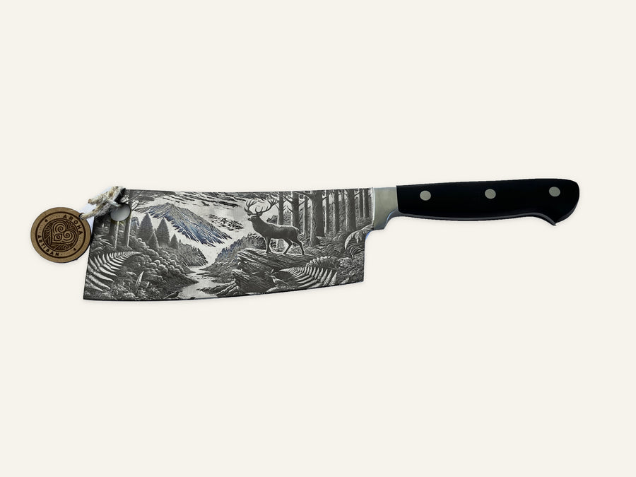Stag’s Edge engraved cleaver