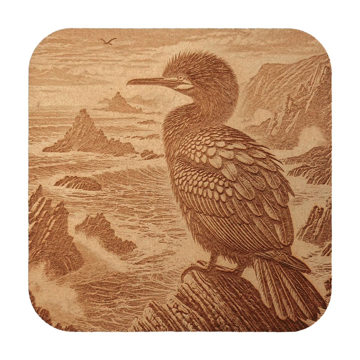 Chatham Shag artwork engraved on a Wood/MDF coaster
