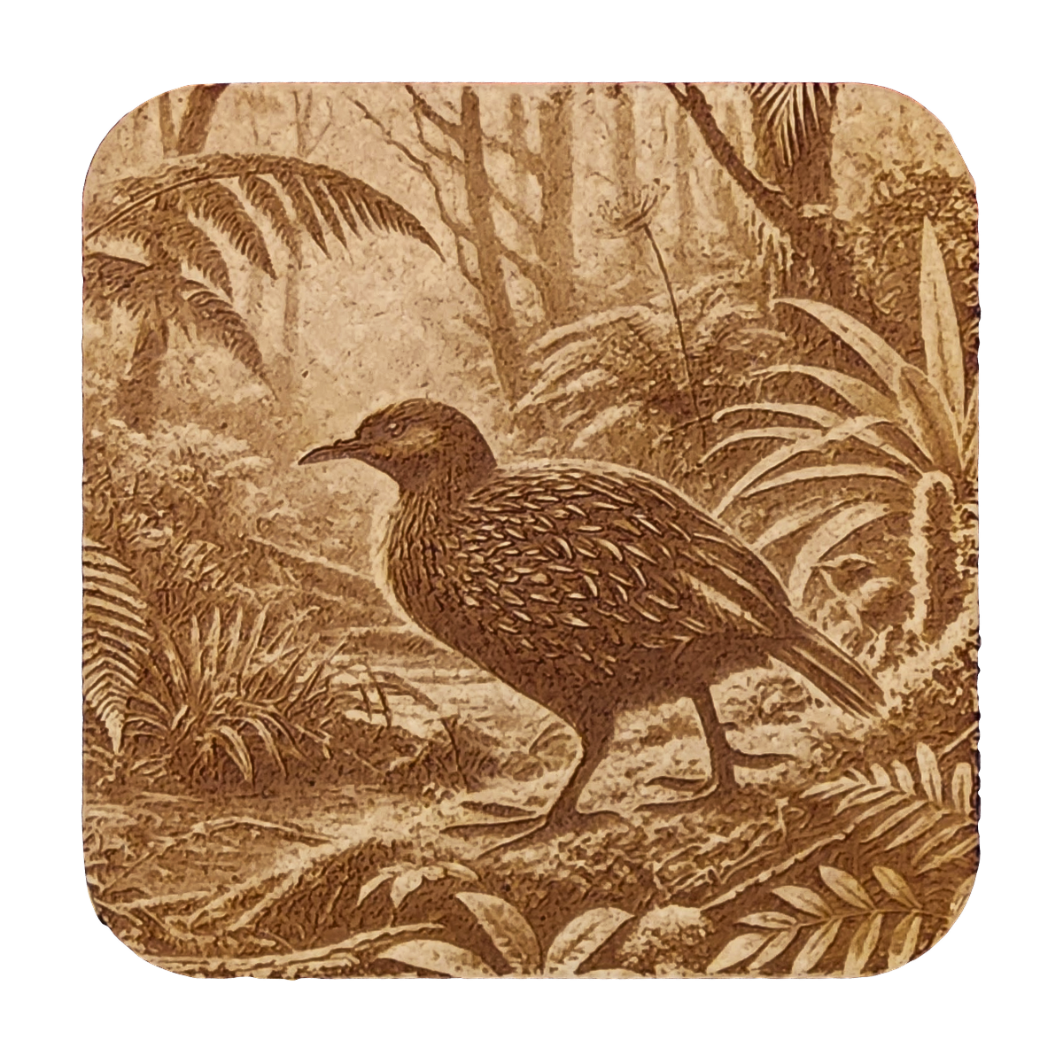 Weka artwork engraved on a Wood/MDF coaster