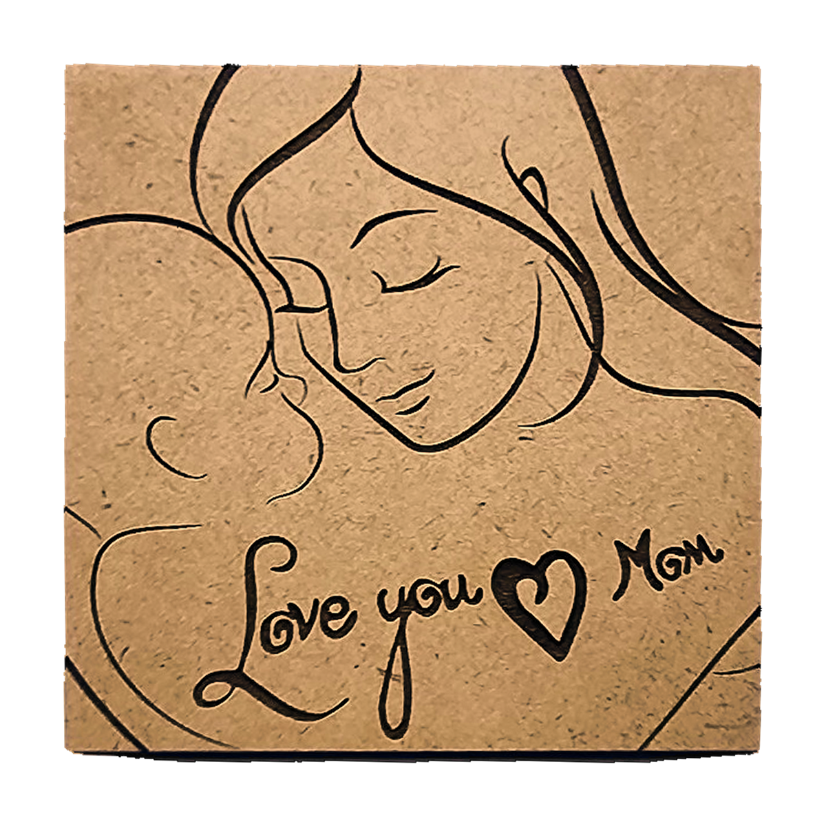 Mother's Day artwork engraved on a Wood/MDF coaster